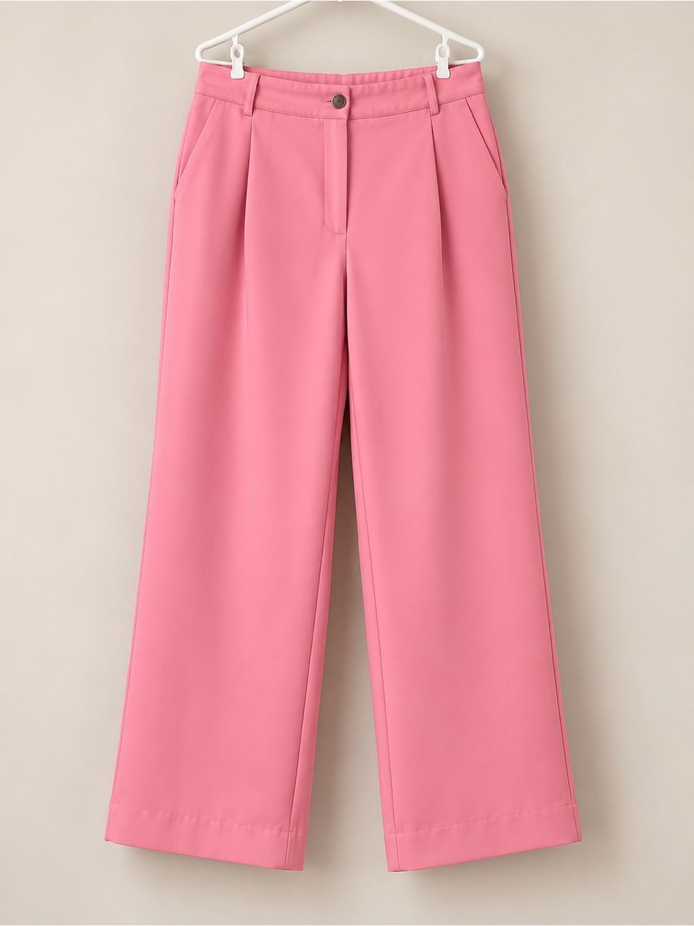 High-Rise Wide Leg Pink Trousers